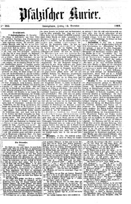 Pfälzischer Kurier Freitag 14. Dezember 1866