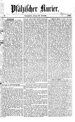 Pfälzischer Kurier Freitag 28. Dezember 1866