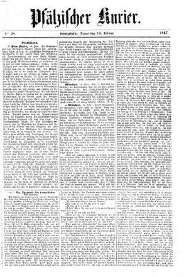 Pfälzischer Kurier Donnerstag 14. Februar 1867