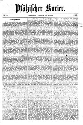 Pfälzischer Kurier Donnerstag 21. Februar 1867