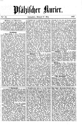 Pfälzischer Kurier Mittwoch 27. März 1867