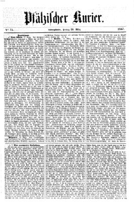 Pfälzischer Kurier Freitag 29. März 1867