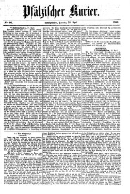 Pfälzischer Kurier Sonntag 28. April 1867