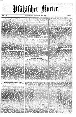 Pfälzischer Kurier Donnerstag 13. Juni 1867