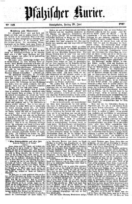 Pfälzischer Kurier Freitag 28. Juni 1867