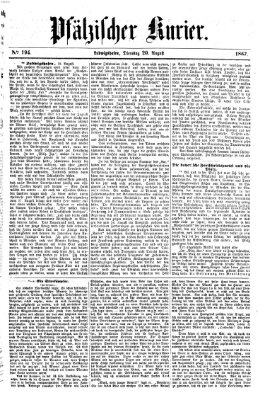 Pfälzischer Kurier Dienstag 20. August 1867