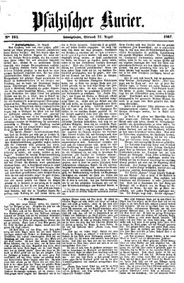 Pfälzischer Kurier Mittwoch 21. August 1867