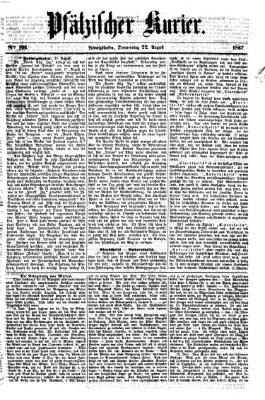 Pfälzischer Kurier Donnerstag 22. August 1867