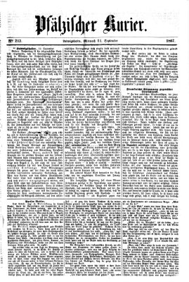 Pfälzischer Kurier Mittwoch 11. September 1867