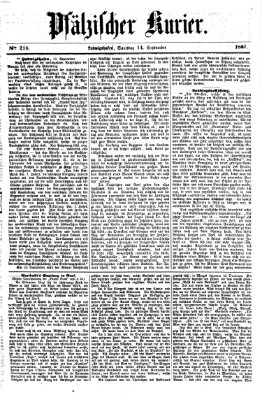 Pfälzischer Kurier Samstag 14. September 1867