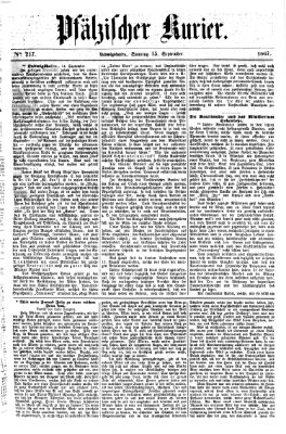 Pfälzischer Kurier Sonntag 15. September 1867