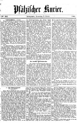 Pfälzischer Kurier Donnerstag 3. Oktober 1867