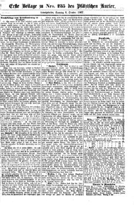 Pfälzischer Kurier Sonntag 6. Oktober 1867