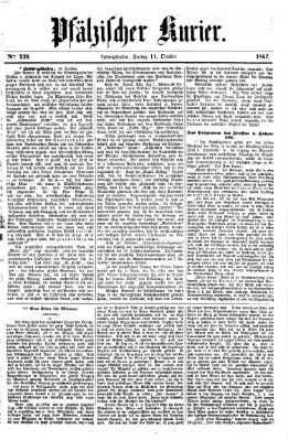 Pfälzischer Kurier Freitag 11. Oktober 1867