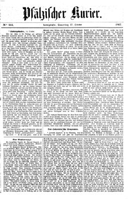 Pfälzischer Kurier Donnerstag 17. Oktober 1867