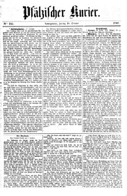 Pfälzischer Kurier Freitag 18. Oktober 1867