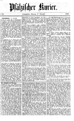 Pfälzischer Kurier Sonntag 17. November 1867