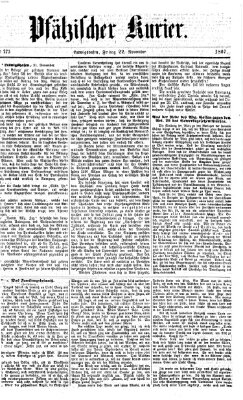 Pfälzischer Kurier Freitag 22. November 1867