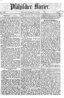 Pfälzischer Kurier Samstag 23. November 1867