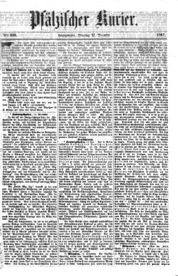 Pfälzischer Kurier Dienstag 17. Dezember 1867