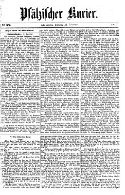 Pfälzischer Kurier Dienstag 31. Dezember 1867