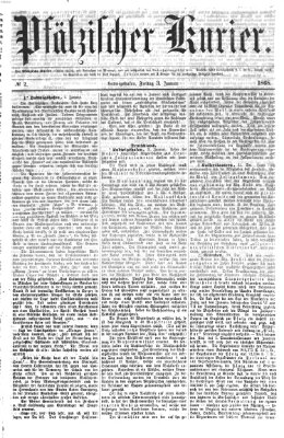 Pfälzischer Kurier Freitag 3. Januar 1868