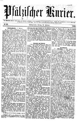 Pfälzischer Kurier Freitag 14. Februar 1868