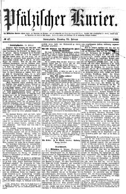 Pfälzischer Kurier Dienstag 25. Februar 1868