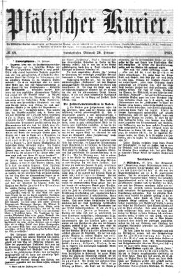 Pfälzischer Kurier Mittwoch 26. Februar 1868