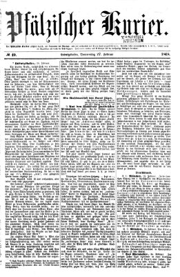 Pfälzischer Kurier Donnerstag 27. Februar 1868