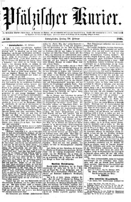 Pfälzischer Kurier Freitag 28. Februar 1868