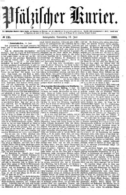 Pfälzischer Kurier Donnerstag 11. Juni 1868