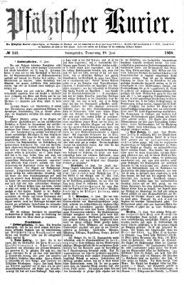 Pfälzischer Kurier Donnerstag 18. Juni 1868