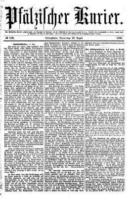 Pfälzischer Kurier Donnerstag 13. August 1868