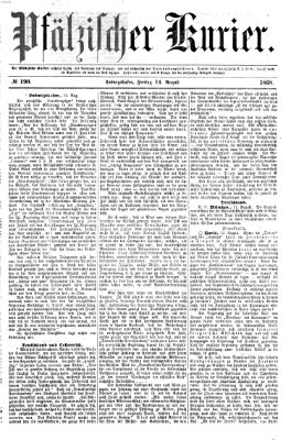 Pfälzischer Kurier Freitag 14. August 1868