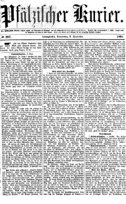 Pfälzischer Kurier Donnerstag 3. September 1868