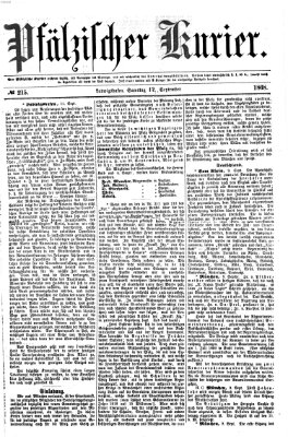 Pfälzischer Kurier Samstag 12. September 1868