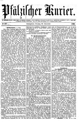 Pfälzischer Kurier Dienstag 15. September 1868