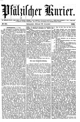 Pfälzischer Kurier Mittwoch 23. September 1868