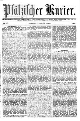 Pfälzischer Kurier Dienstag 20. Oktober 1868