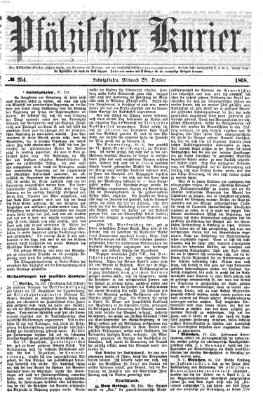 Pfälzischer Kurier Mittwoch 28. Oktober 1868