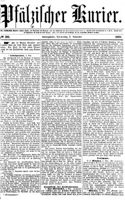 Pfälzischer Kurier Donnerstag 5. November 1868