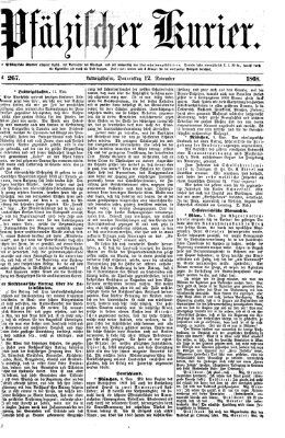 Pfälzischer Kurier Donnerstag 12. November 1868