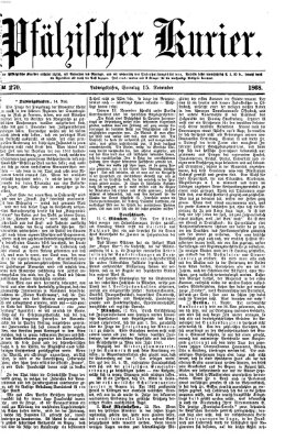 Pfälzischer Kurier Sonntag 15. November 1868