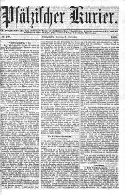 Pfälzischer Kurier Sonntag 6. Dezember 1868