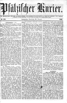 Pfälzischer Kurier Donnerstag 10. Dezember 1868