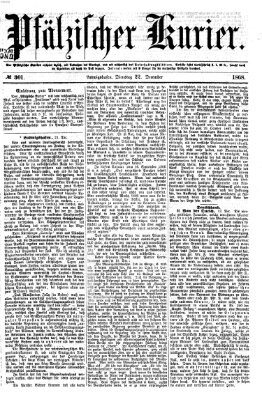 Pfälzischer Kurier Dienstag 22. Dezember 1868