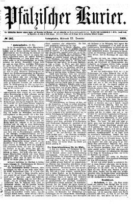 Pfälzischer Kurier Mittwoch 23. Dezember 1868