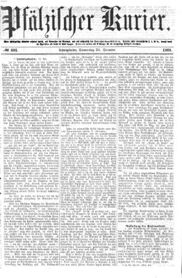 Pfälzischer Kurier Donnerstag 24. Dezember 1868