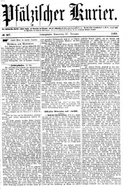 Pfälzischer Kurier Donnerstag 31. Dezember 1868